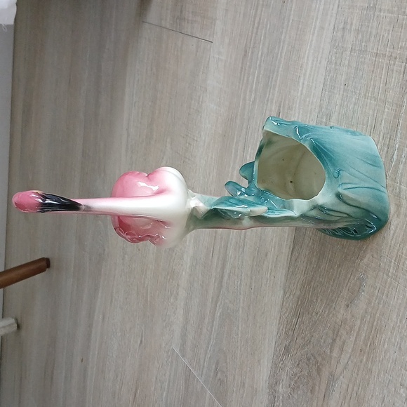 Vintage MCM pink flamingo planter tropical old Florida - Picture 4 of 11